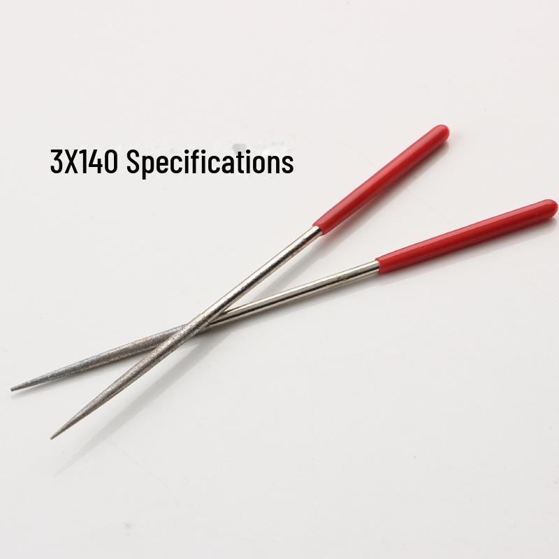 Small Diamond File Set: Flat, Round, Alloy Files for Steel and Rubbing Knife