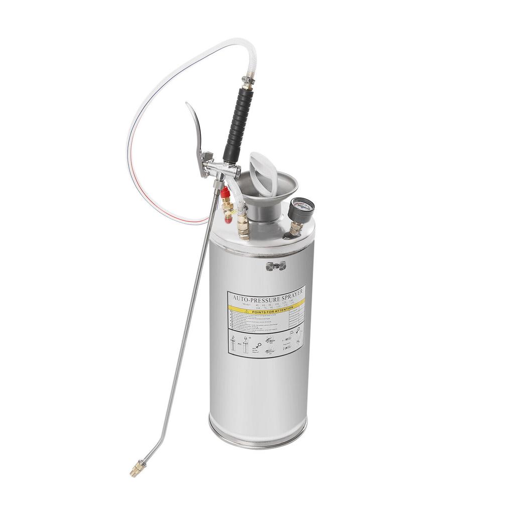 1..5 Gallon 304 Stainless Steel Tank Pressure Pump Sprayer Adjustable Detachable