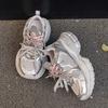 Mesh Double Shoelaces Platform Casual Shoes Women's Spring New Versatile Fashion Trendy Sports Shoes