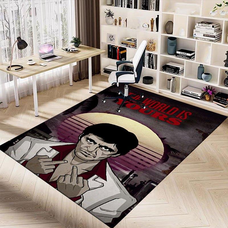 1 Stück Scarface Büroteppich Stuhlunterlage Weich, Bequem, Ganzjahres, Perfekt für Zuhause, Schlafzimmer oder Bürodekoration, Perfektes Geschenk für