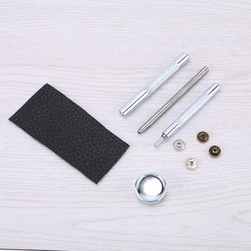 30pcs 10mm Metal Push Button With Leather Tool Set For Leathercraft Fabric Bags(Sliver  bronze)