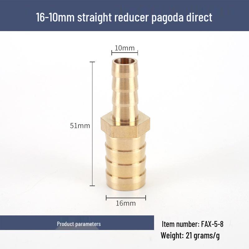 Brass Reducing Pagoda Plug for Hose Fitting - Converts 4mm To 19mm Diameters