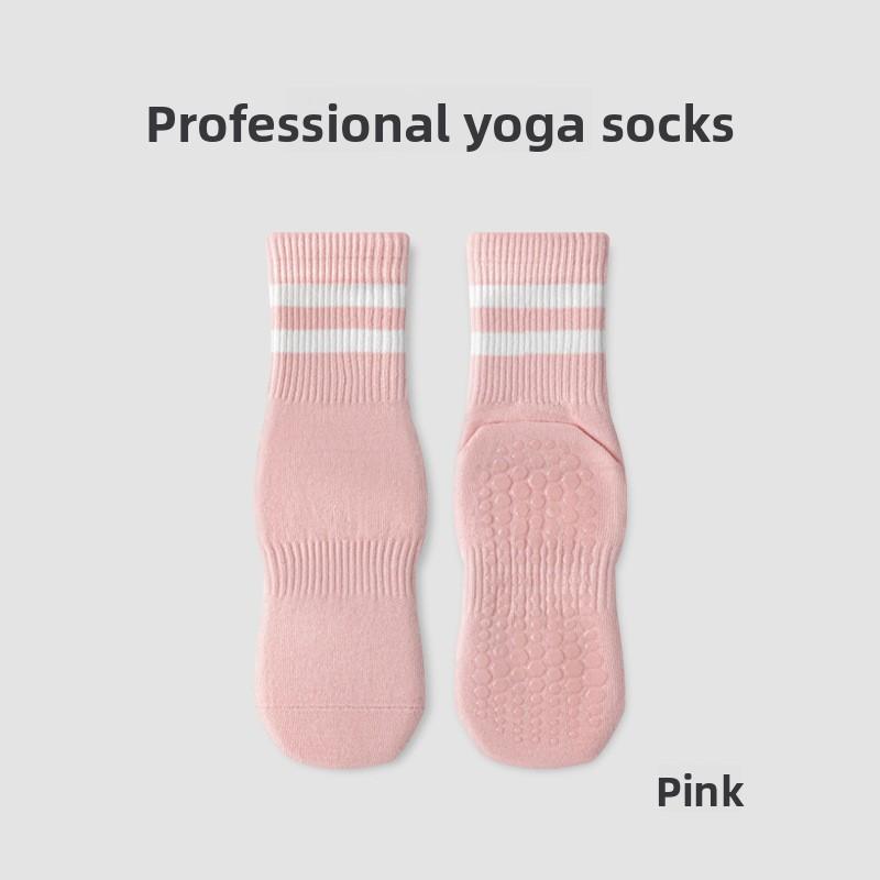 Female Spring and Autumn Pilates Yoga Pure Cotton Silicone Non Slip Sweat Absorption Breathable Tube Socks