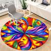 1pc Colorful Flower Mandala Chair Carpet for Office Non-Slip, Machine Washable Rug for Office - Holiday DecorMachine Made yy251029015