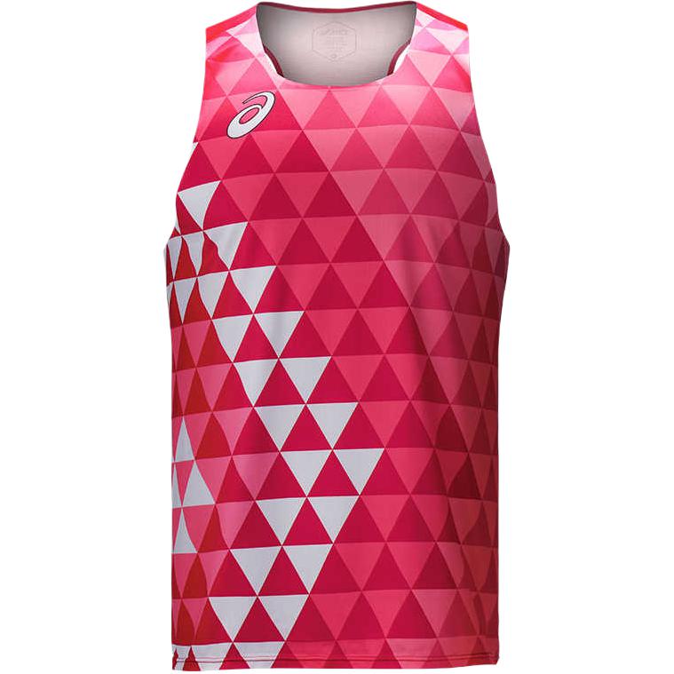 

Asics Elite Breathable Quick-Dry Race Singlet Men Tops Red 2011C721-600 4XL