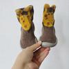 Spring-Autumn Cotton Cartoon Baby Floor Socks Shoes - Breathable Rubber Sole Toddler Shoes