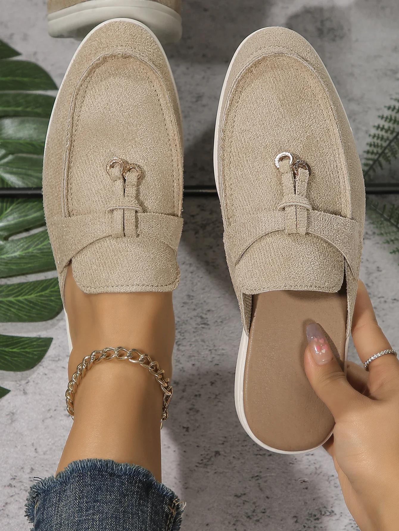 

модные летние женские тапочки с круглым носком на плоской подошве для женщин, уличные тапочки, повседневные нескользящие сандалии, модная обувь на платформе 36 хаки