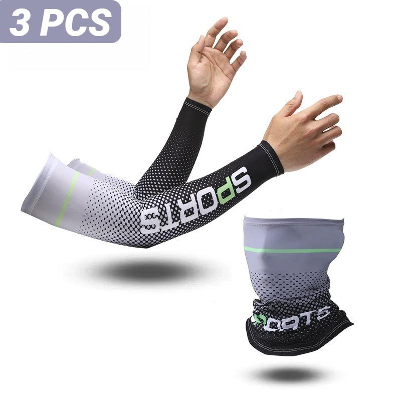 Durable And Safe 2Pcs Summer Fashio Sunscreen Ice Silk Sleeve Uv Sun Protection Cooling Anti-Slip Arm Sleeves Men Women Outdoor Sport Cycling