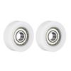2 Peças Guia de Rolamento de Esferas 8x32x12mm Dupla Blindagem Rolamentos de Rolos POM Roda de Polia Plana para Acessórios de Ferragens para Móveis Branco