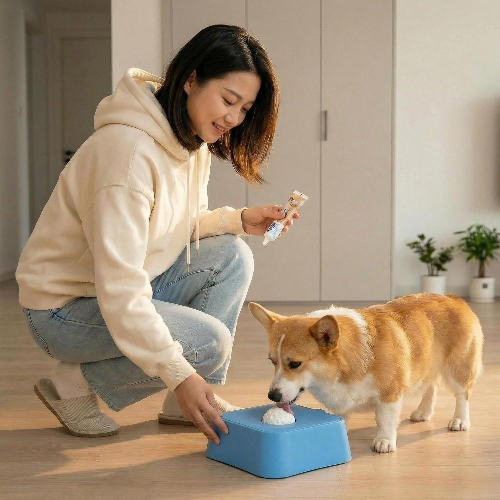 With Rolling Ball Dog Lick Bowl PP Material Pet Slow Feeder Upgrade Lick Ball Bowl for Dog Cats