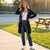 Women's Long Zip-Up Hoodie with Pockets, Casual Versatile Hooded Coat for Everyday Wear