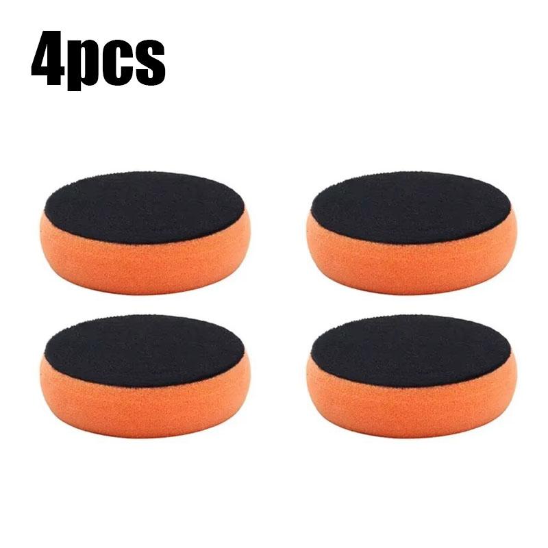 1/2/3/4pcs Car Wax Applicator Pads Set With Red Handle Soft Sponge Applicators Foam Wax Pad For Polishing And Cleaning Cars