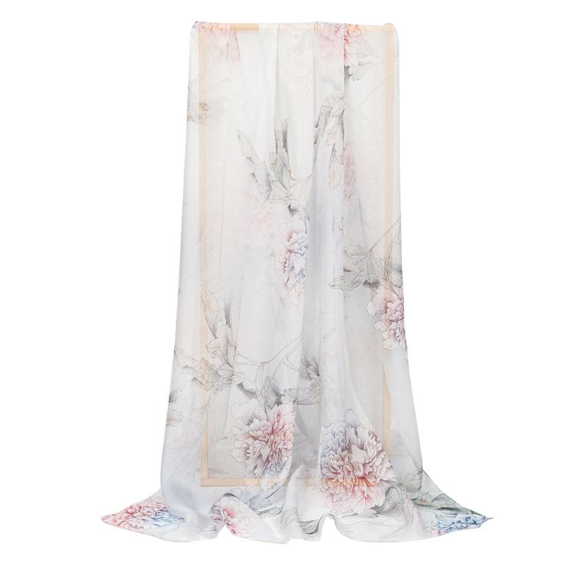 Shanghai Story New Mulberry Silk Scarf Women's Summer Thin Versatile Printed Shawl Mom Gift Scarf