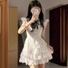 2024 Women's High Waist White Lace A-line Mesh Puffy Ballet Skirt