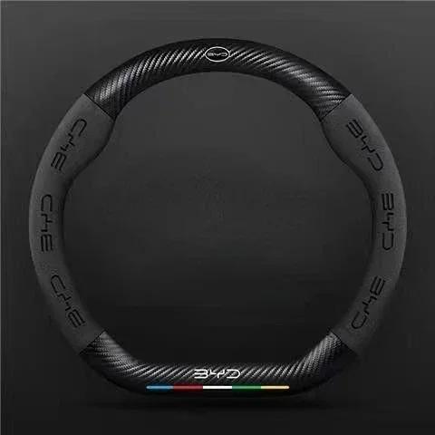 Car Suede Steering Wheel Cover For BYD Atto 3 Act Seal Tang F3 E6 Yuan Song Plus EV F0 Qin Han Dolphin S6 Leather Anti-slip