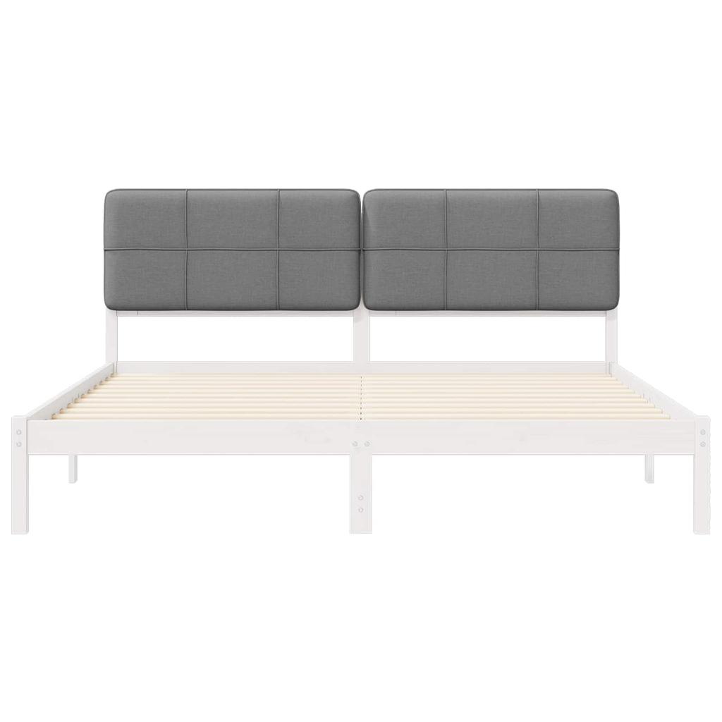 Bed Frame with Padded Headboard Light Grey 120 x 200 cm