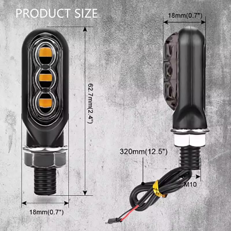Dynamic Flow Design Motorcycle Turn Signals Compact High Brightness LED Weatherproof Strong Construction for Riding