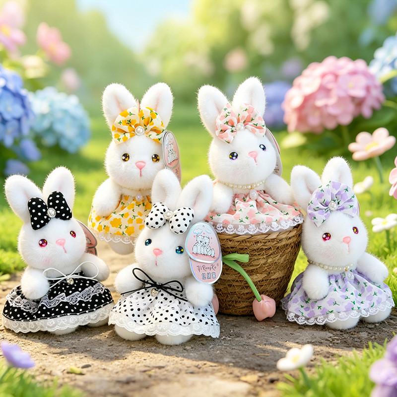 Cartoon Bunny Plush Keychain With Soft Fabric For Girls And Kids Gift