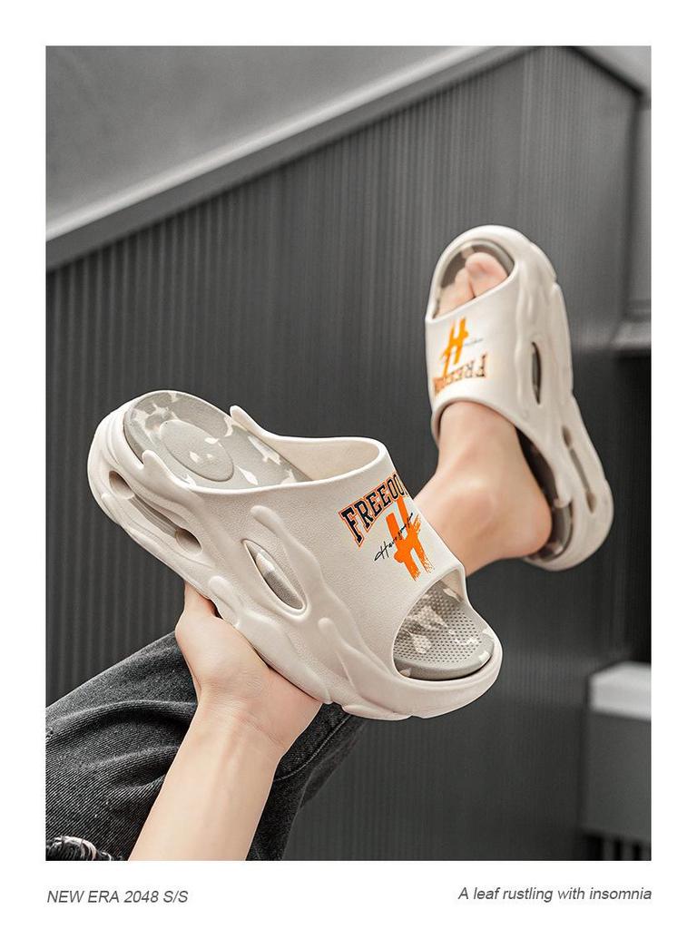 Par Sandaler med tjock sula och höjdökning, Halkfria EVA-flip-flops för inomhusbruk och stranden.