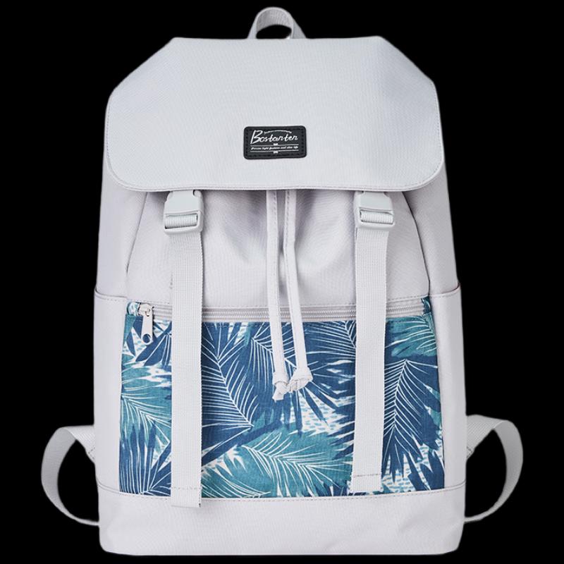 BOSIDUN Men s Grey & White 15.6-inch Laptop Backpack