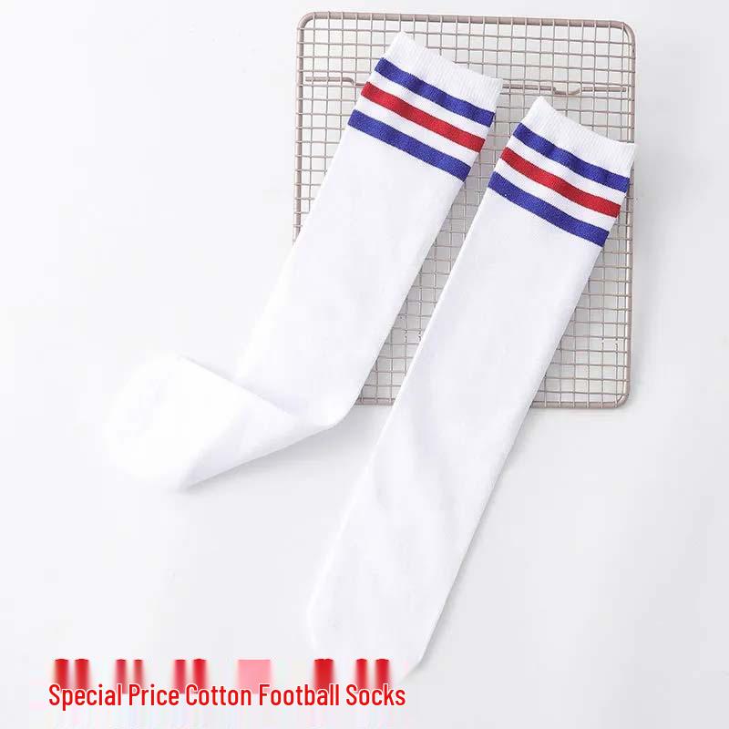 Children's Mid-Calf Socks: Cotton Striped for Girls, Boys' Sports Style, Thick for Autumn/Winter
