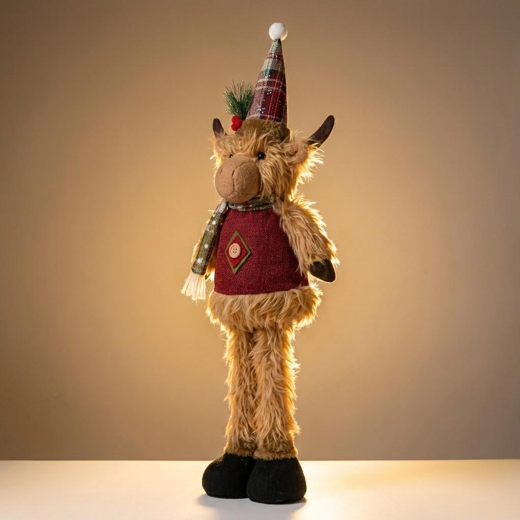 Christmas Telescopic Plush Toys: Santa Claus, Snowman & Reindeer Decorations