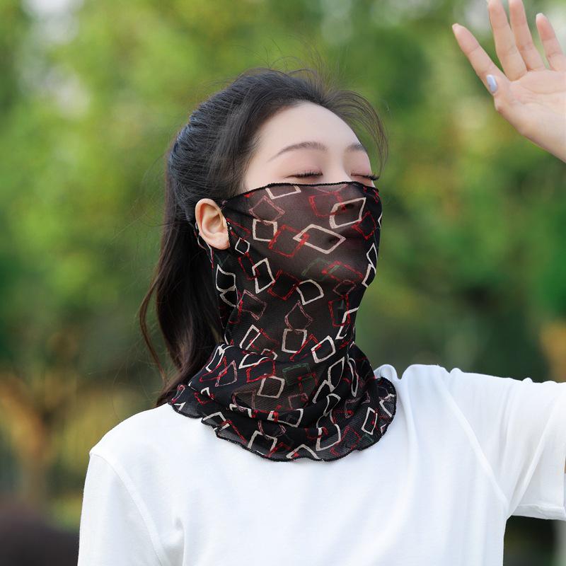 Ghette per il collo in rete di nylon: Maschera Facciale e Scaldacollo Leggeri e Versatili con Elastici per le Orecchie