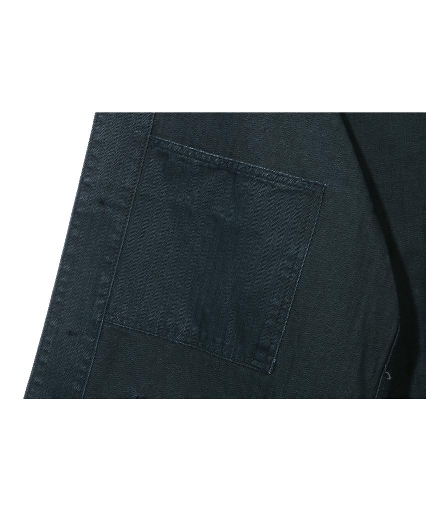 BASEMOMENT Herringbone Washed French Work Jacket Washed Navy