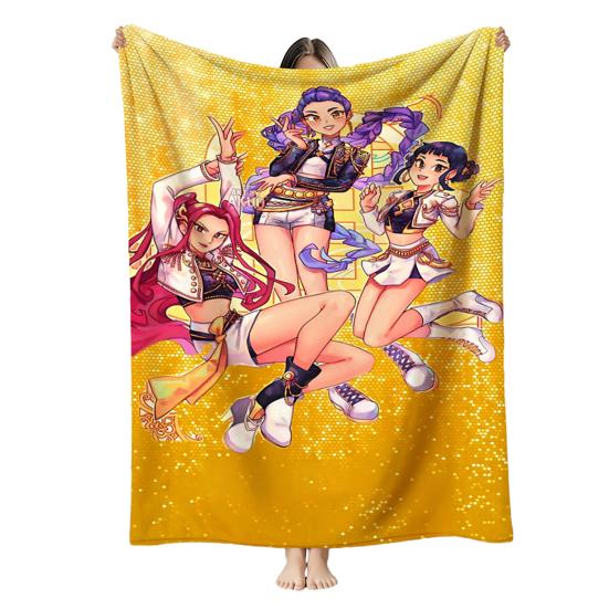 Hunter Girls Blanket Cozy Flannel Machine Washable Anime Throw Blanket Print Blanket for Kids Sofa Couch