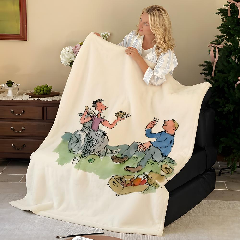 Artist Q-Quentin B-Blake Throw Flannel Blanket, Soft Warm, Durable & Washable cute Cool