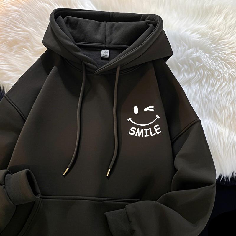 European hooded sweater women s new casual versatile velvet thickened pullover hoodie for boys in autumn and winter 2025 M