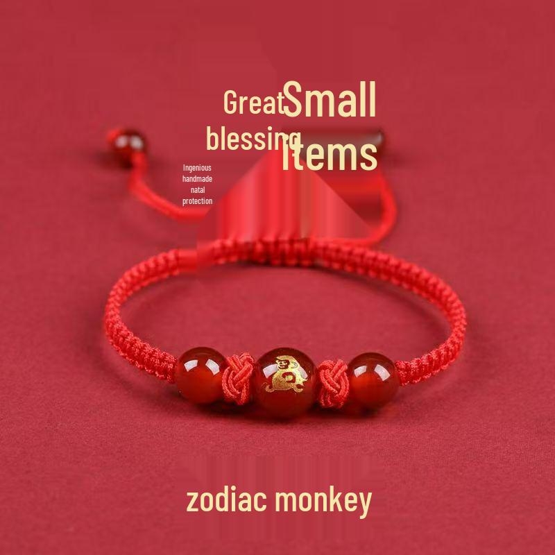 2025 Zodiac Red String Bracelet for Men & Women's Birth Year: Dragon, Horse, Rooster, Rat, Rabbit