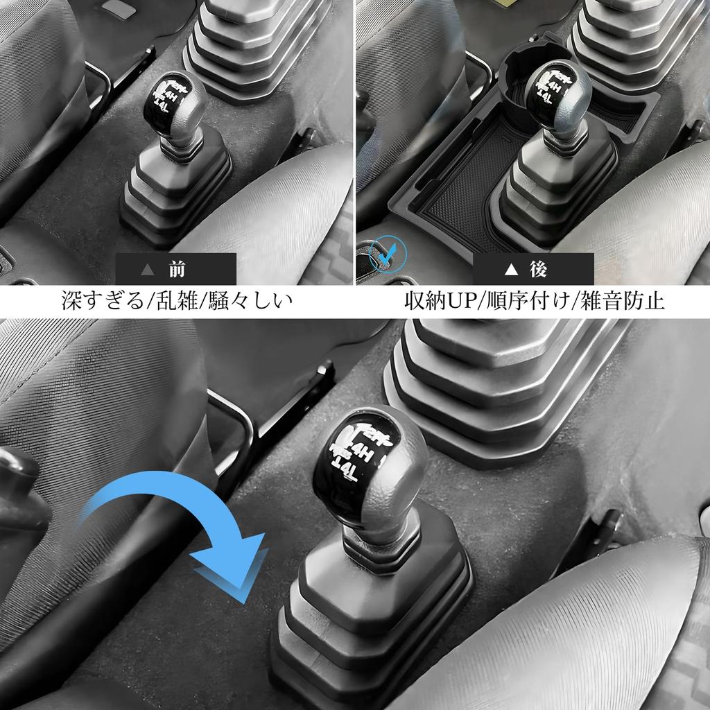 Coleya Console Center Storage Box for Suzuki Jimny ABS Material with Rubber Easy Car Accessories Tray, JB64S/JB74W (Manual Transmission), Mat,