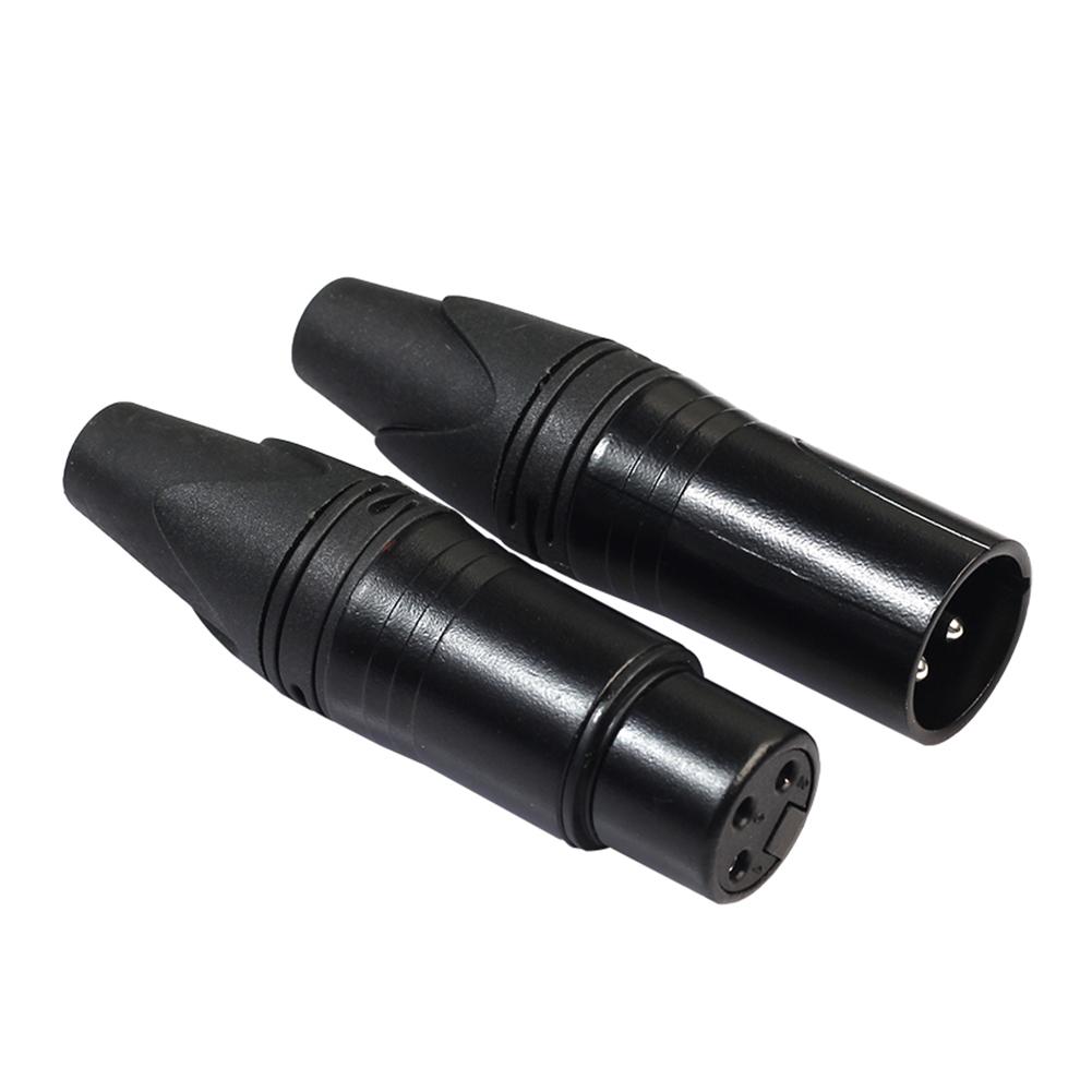 2pcs 3Pin XLR Female Male Microphone Audio Cable Plug DIY Connectors Adapters