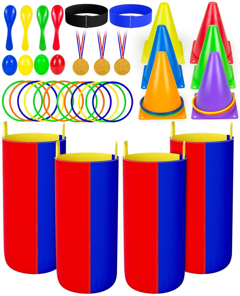 Outdoor Sports Set with Rings, Colorful Training Rings, Catch Ball, Hopscotch, Kids' Toys, Indoor and Outdoor Play, Exercise, Practice, Exercise,
