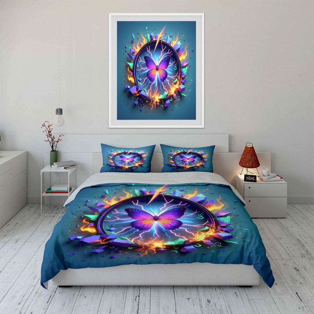 Electric butterfly explosion fantasy. Bedding sets Duvet covers Pillowcases(1* Duvet Cover 2* Pillowcases without duvet insert)