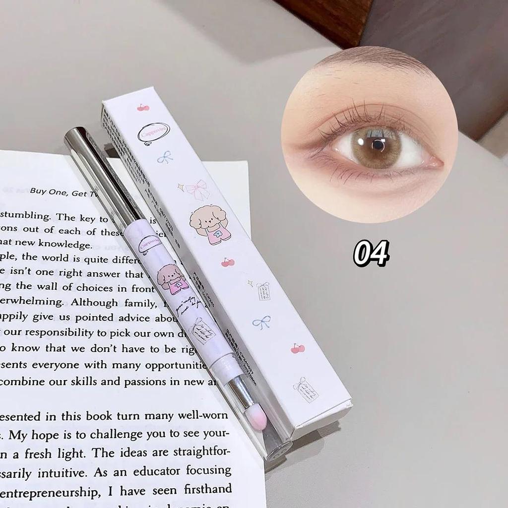 Double-head Milk Green Eyeliner Shadow Pencil Waterproof Lasting Ultra-thin Shimmer Matte Colorful Eyeliner Gel Pen With Brush