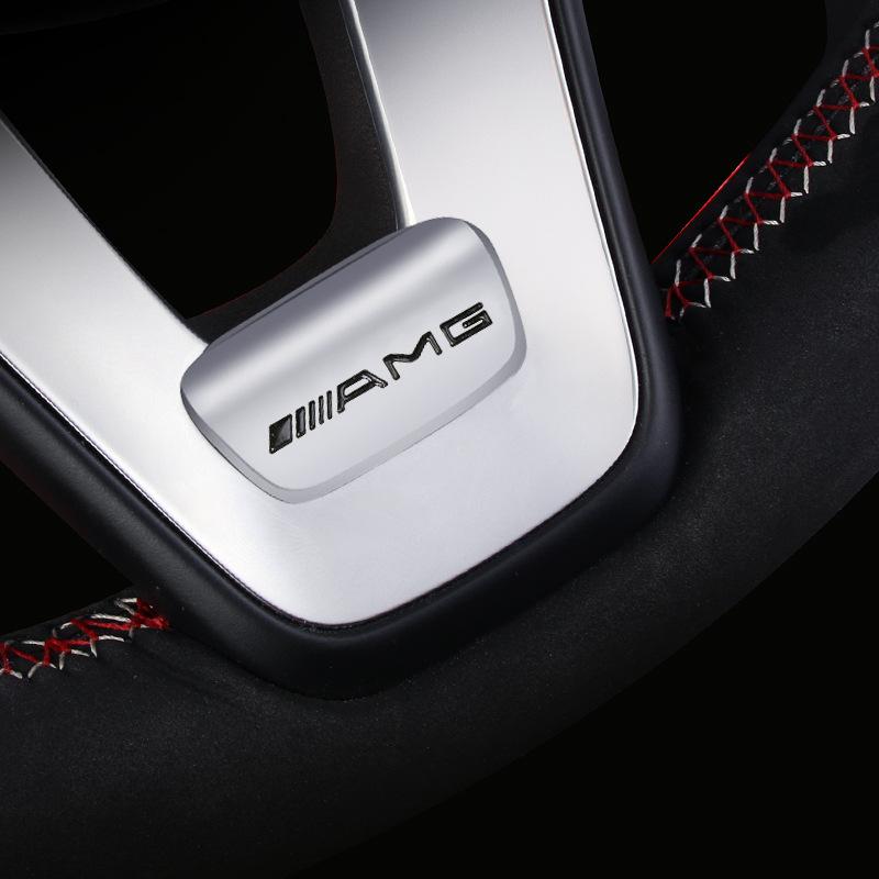 GOX3   Car Emblem Steering Wheel Sticker Decoration For Mercedes Benz AMG Smart Maybach W204 GLC CLA W205 W203 Interior Mouldings GE538