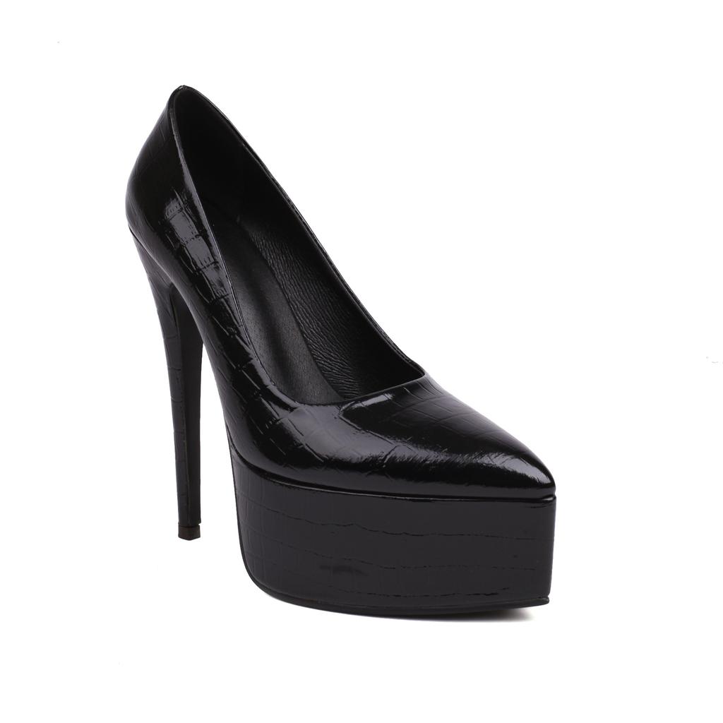 New Women'S Shoes Pointed Waterproof Platform Thick Sole Thick Super High Heel European And American Large Size High Heels Commuting Fashion