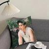 SSong KanGg Actor Cushion Cover Pillowcase Ultra Soft Skin Friendly Fabric Cloud Like Comfort Concealed Zipper