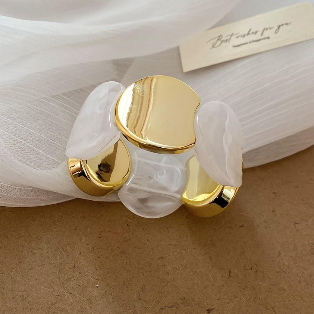 Multi-style Acrylic Splicing Bracelets Wide Stacking Elastic Rope Bracelets  Holiday Style A