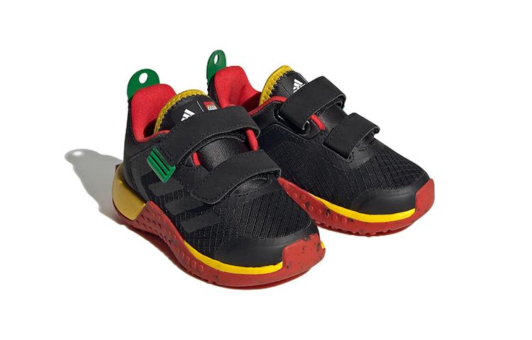 Adidas Sport Dna Comfortable And Trendy Low top Sports Casual Shoes Black Red Yellow Infant And Toddler HQ1309