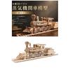 Sulanx Wooden 3D Puzzle Steam Locomotive Model Kit with Rails, 47.6×7×10.5cm