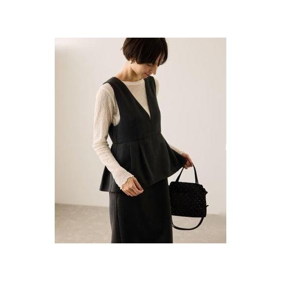 ROPE PICNIC Layered Peplum Jumper Skirt (Black (01))