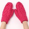 Diamond-shaped Mittens Autumn and Winter New Women's Knitted Wool Plus Velvet Thickened Fashionable Finger Warm Gloves