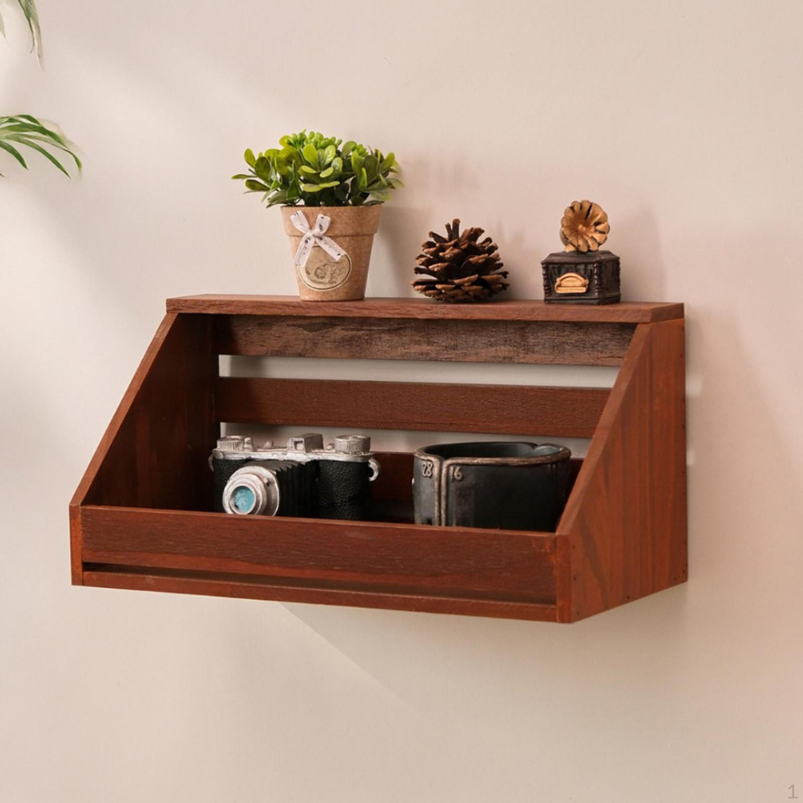 

Легко устанавливаемая деревянная подвесная полка, декоративная плавающая настенная для ванной, коричневый