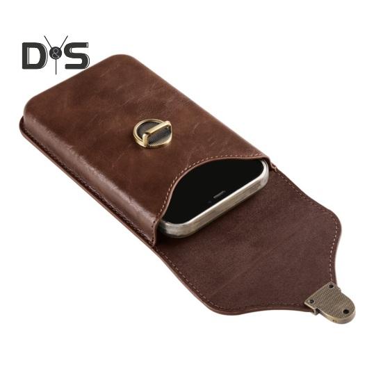 Mobile Phone Belt Bag Cellphone Holster for Blet Smooth Faux Leather Snap Closure Solid Color Regular Fit Portable Men Belt Pouch