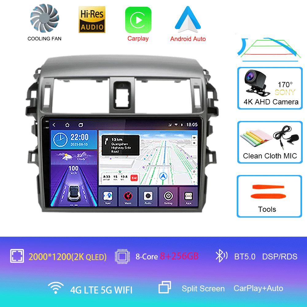 Android 14 Carplay 2din Video Player Car Radio For Toyota Corolla E140/150 2006 - 2013 4G GPS Multimedia Player Stereo