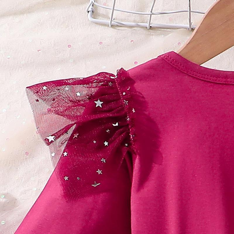Girls' Dress Fall Fashion Star Net Gauze Shaggy Dress Sweet Children's Princess Dress