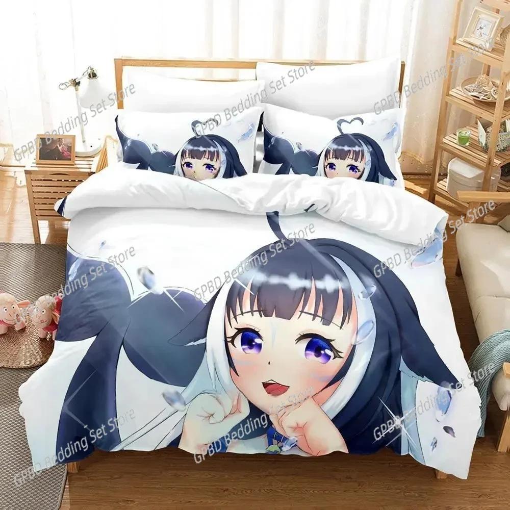 Anime Kawai Young Girls Shylily Beding Set 3D Printed Suitable for Bedrom Soft Duvet Cover Set With Pilowcases Children Kids Home Textile